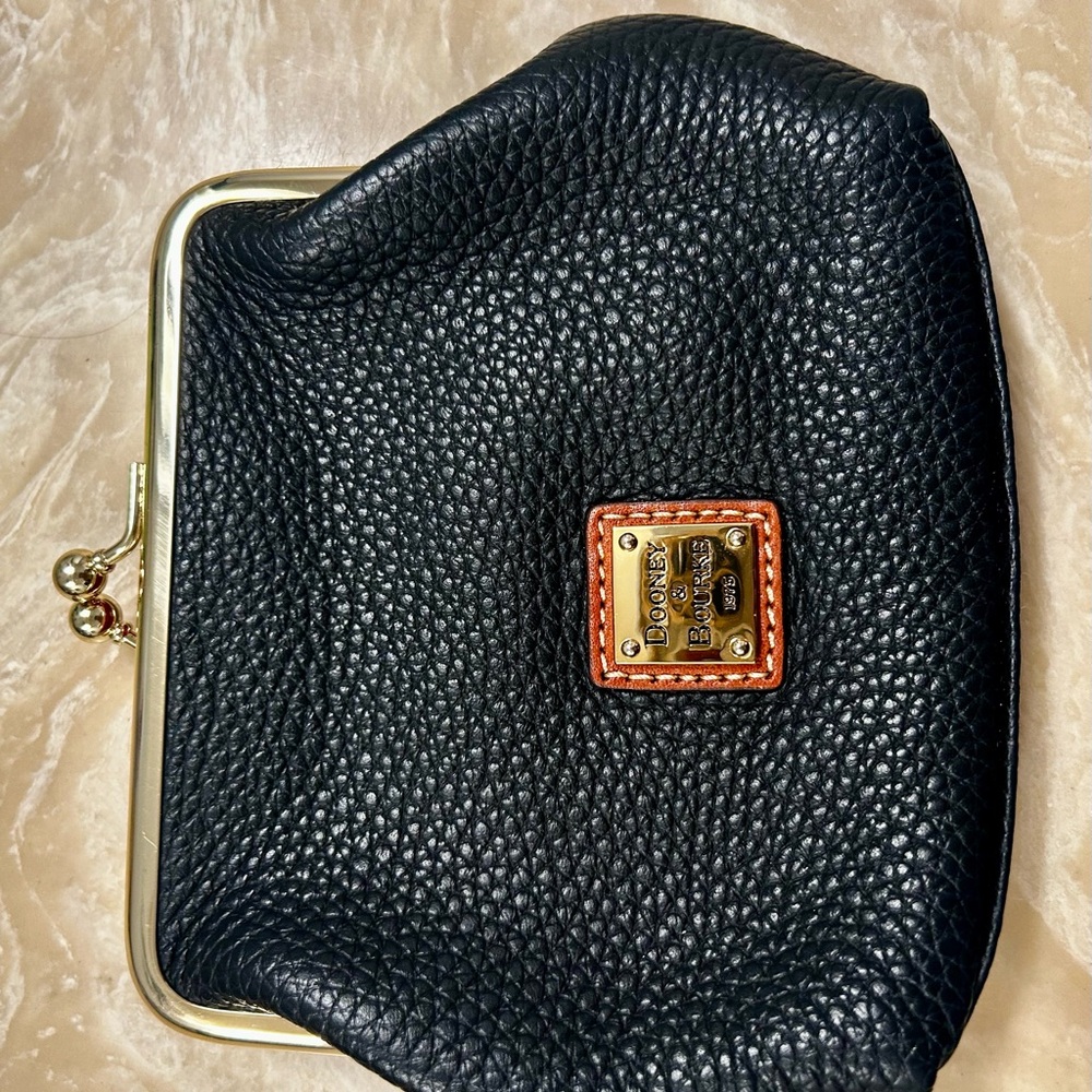 Dooney & Bourke Black Pebbled Leather Clutch